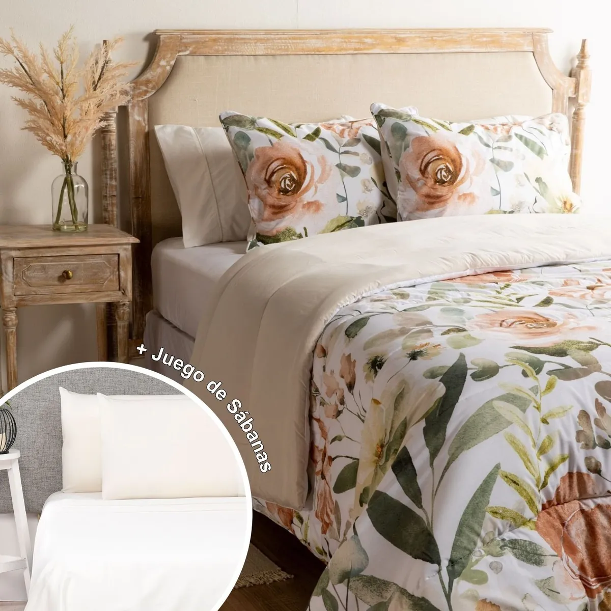 ROBERTA ALLEN - Juego de Cama: Edredón + Juego de Sábanas 200 Hilos 100% Algodón Roberta Allen