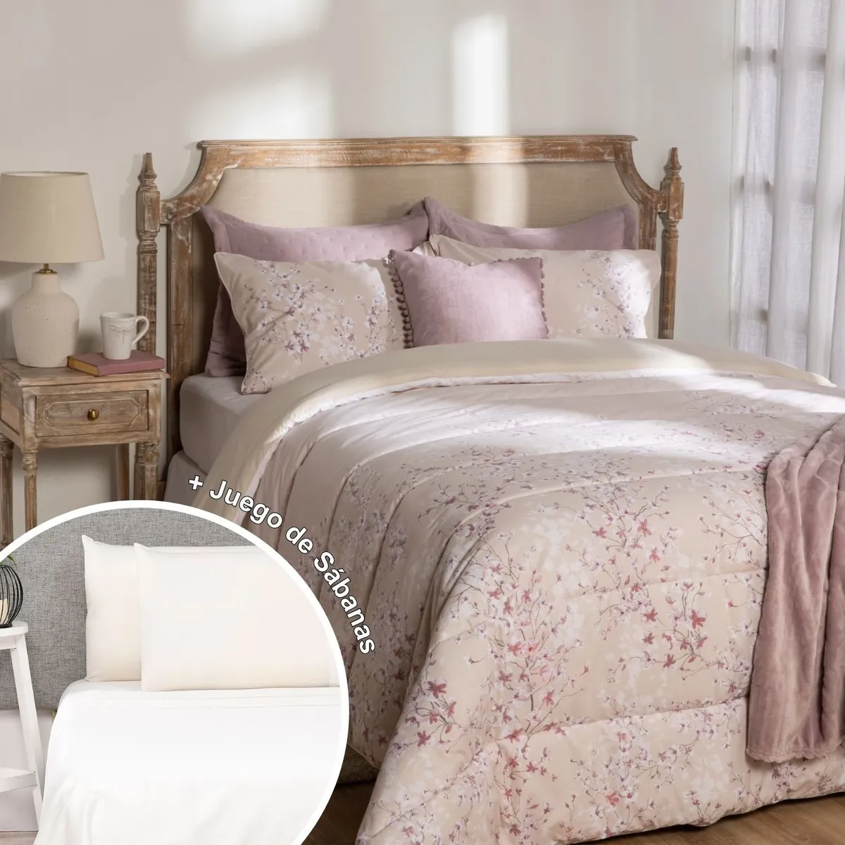 ROBERTA ALLEN - Juego de Cama: Edredón + Juego de Sábanas 200 Hilos 100% Algodón Roberta Allen