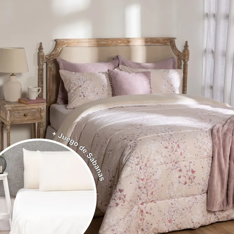 ROBERTA ALLEN - Juego De Cama: Edredón + Juego de Sábanas 200 Hilos 100% Algodón Roberta Allen