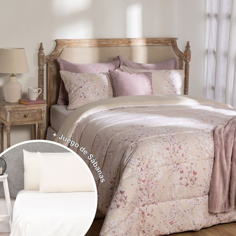 ROBERTA ALLEN - Juego De Cama: Edredón + Juego de Sábanas 200 Hilos 100% Algodón Roberta Allen