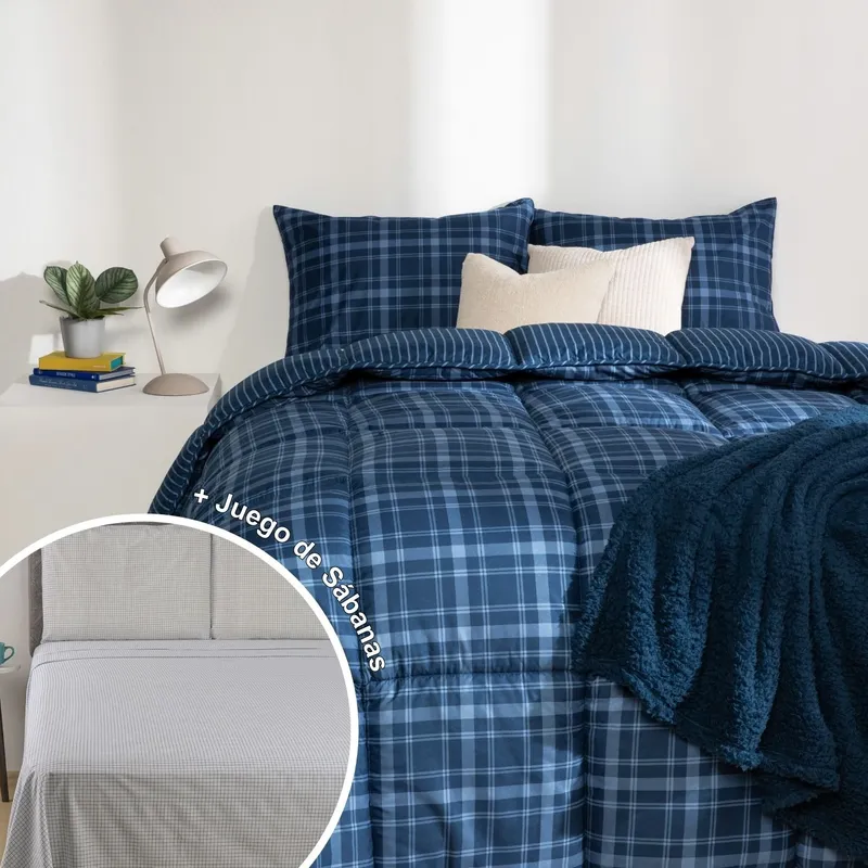 MICA - Juego De Cama: Edredón + Juego de Sábanas 180 Hilos 100% Algodón Mica