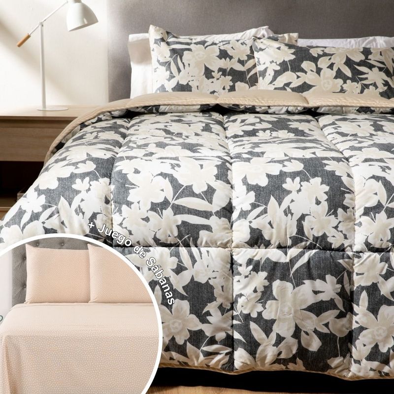 MICA - Juego De Cama: Edredón + Juego de Sábanas 180 Hilos 100% Algodón Mica