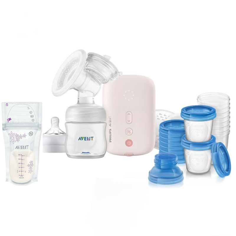 AVENT - Pack Extractor Eléctrico Simple + Bolsas x25 + Recipiente de Leche 10pcs