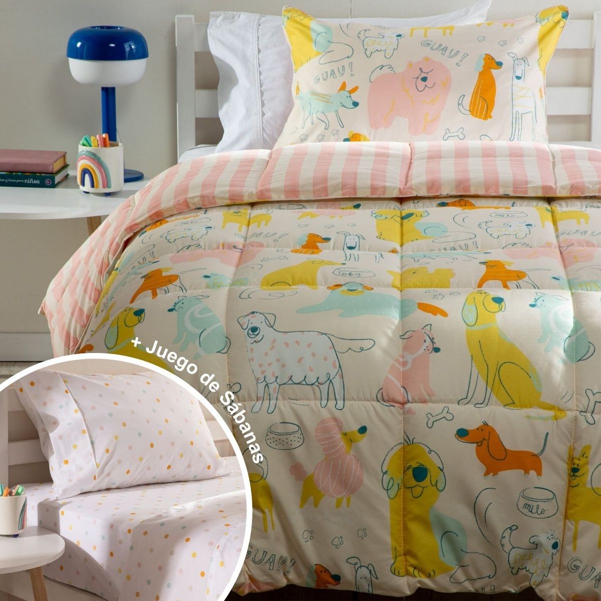 MICA KIDS - Juego de Cama Infantil: Edredón + Juego de Sábanas Dorothy Mica Kids