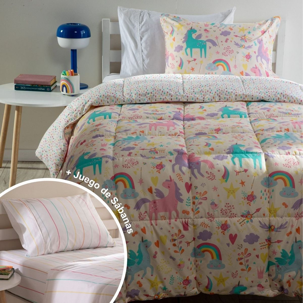 MICA KIDS - Juego de Cama Infantil: Edredón + Juego de Sábanas Dream Mica Kids