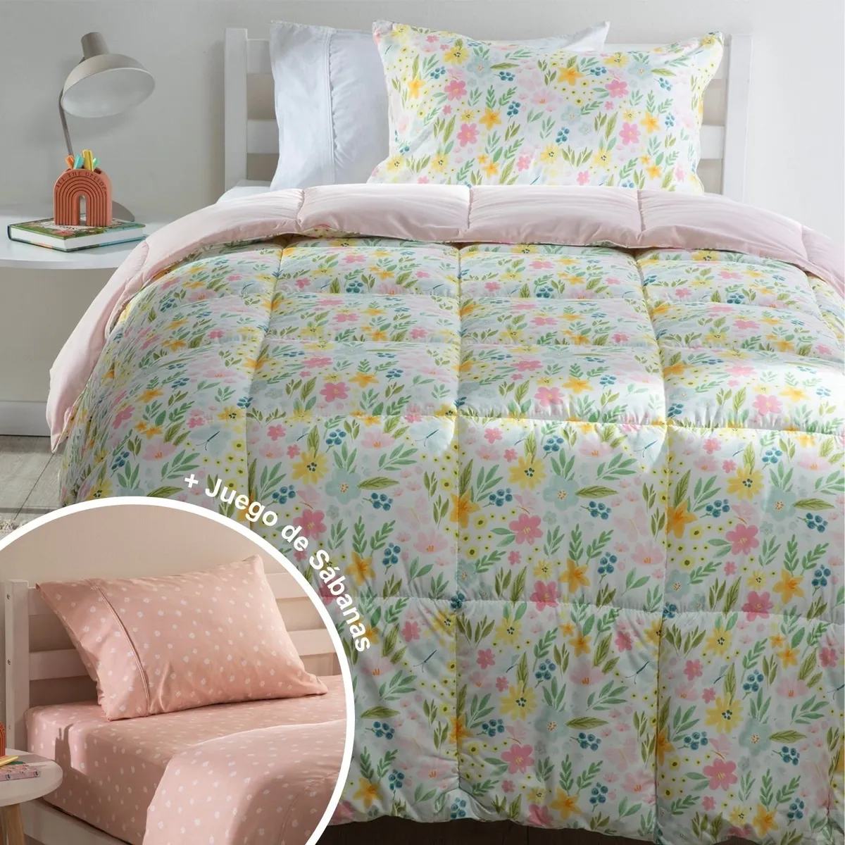 MICA KIDS - Juego de Cama Infantil: Edredón + Juego de Sábanas Poppy Mica Kids