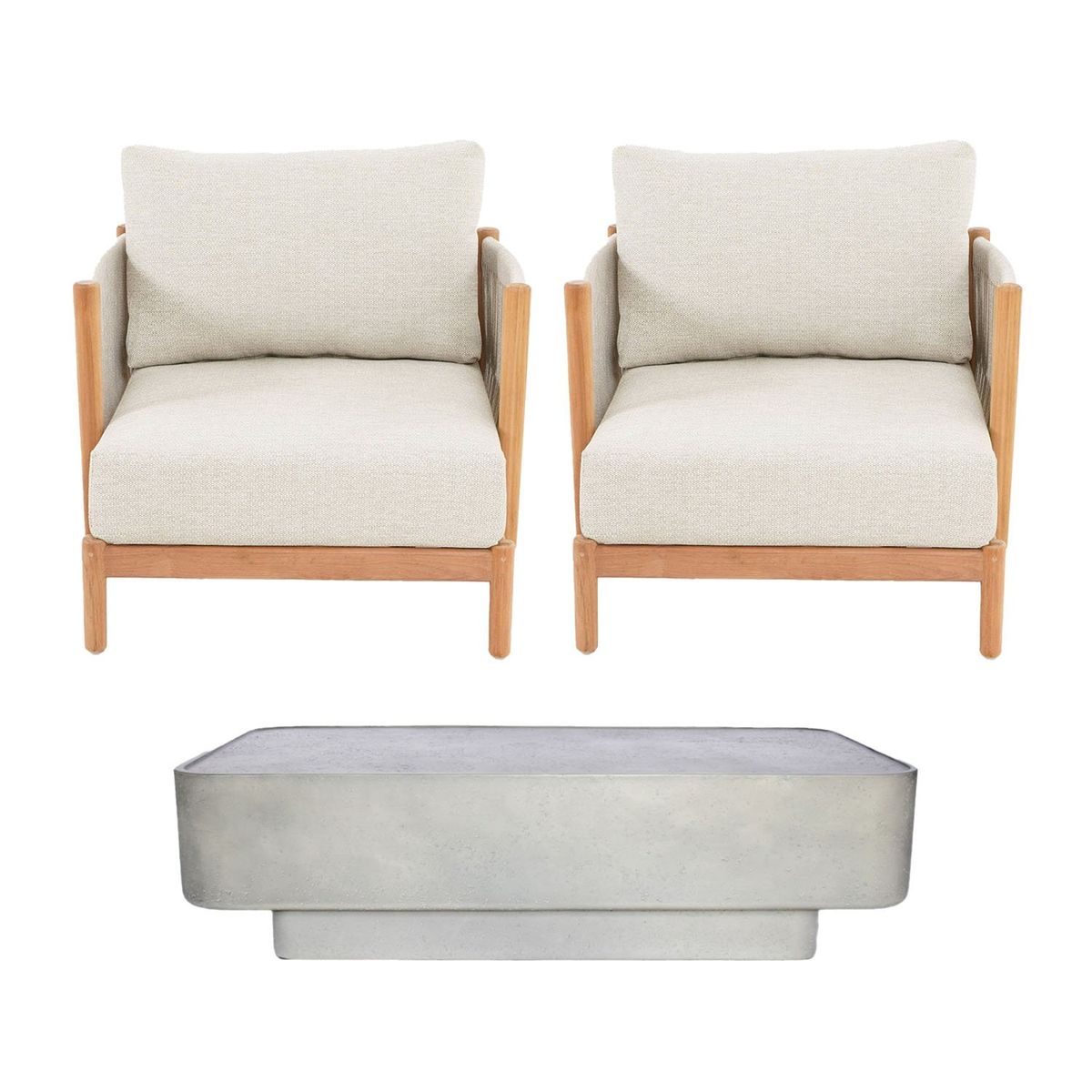 BASEMENT HOME - Juego de Sala de Terraza Atrani 1-1 + Mesa de Centro Hera