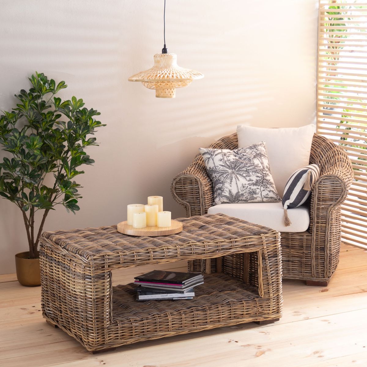 BASEMENT HOME - Juego de Sala de Terraza Marseille 1-1 + Mesa de Centro