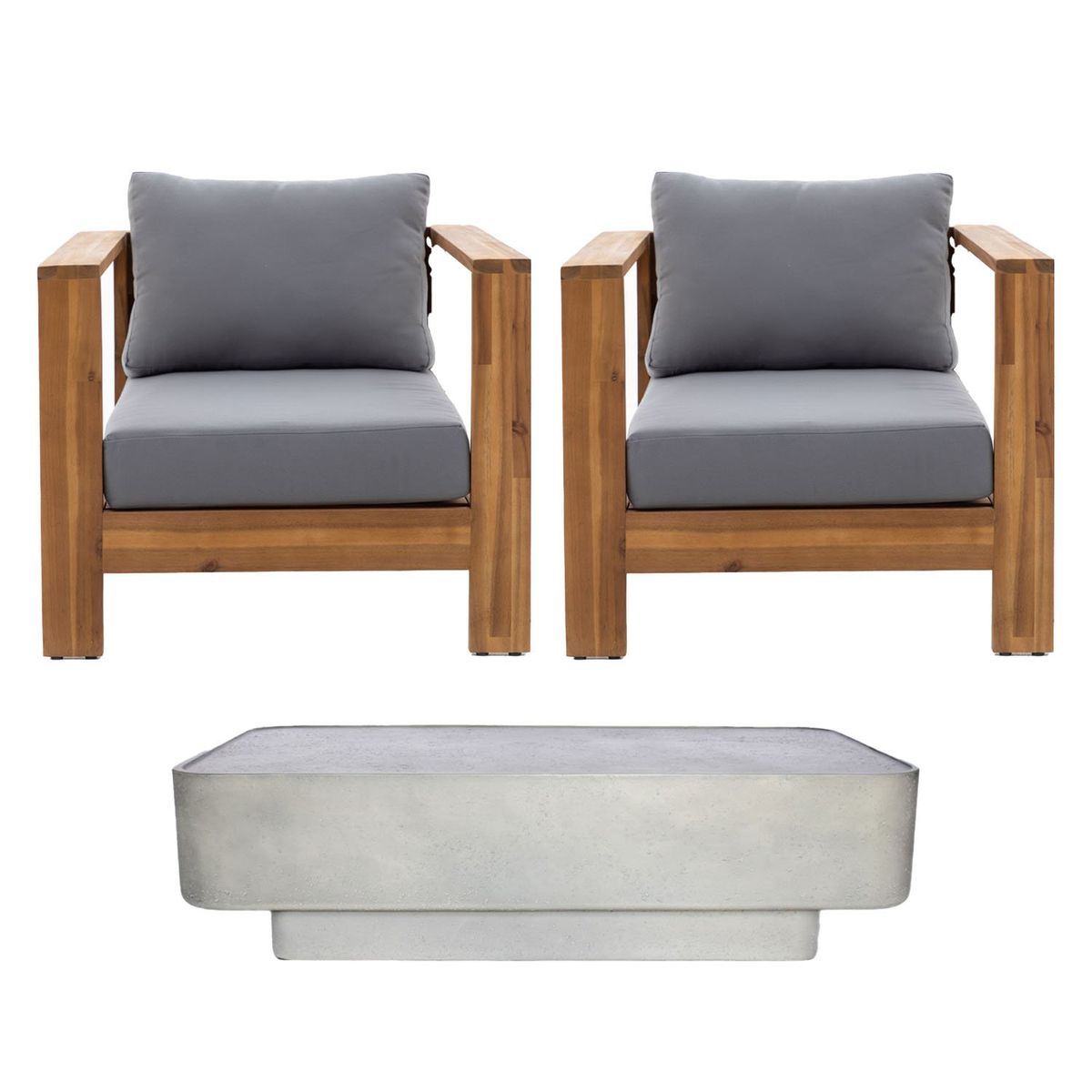 BASEMENT HOME - Juego de Sala de Terraza Santa Mónica 1-1 + Mesa de Centro Hera