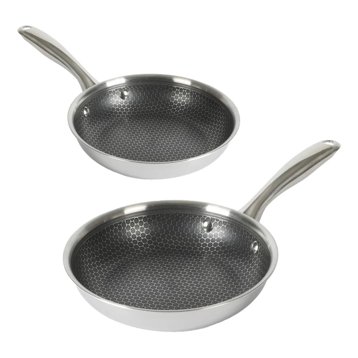 OSTER - Set x2 Sartenes Acero Inoxidable Antiadherente Oster 20 cm y 24 cm