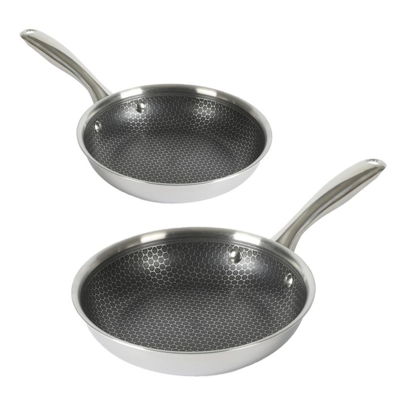 OSTER - Set x2 Sartenes Acero Inoxidable Antiadherente 20 cm y 24 cm