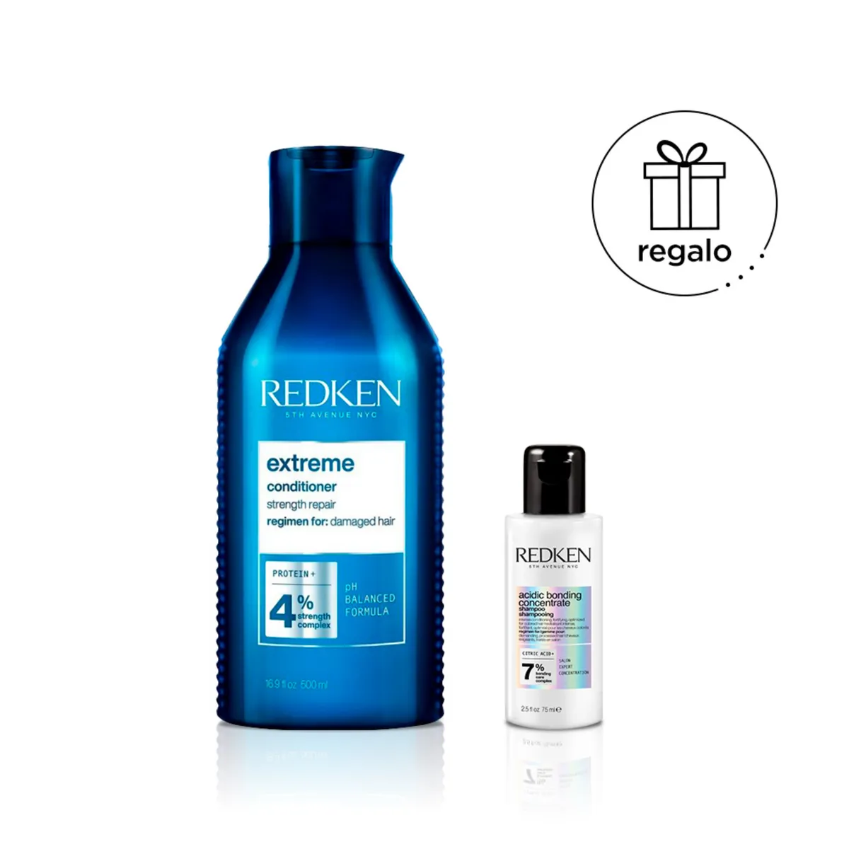 REDKEN - Acondicionador Extreme 500 ML para cabello dañado + Shampoo Acidic Bonding Concentrate 75 ml