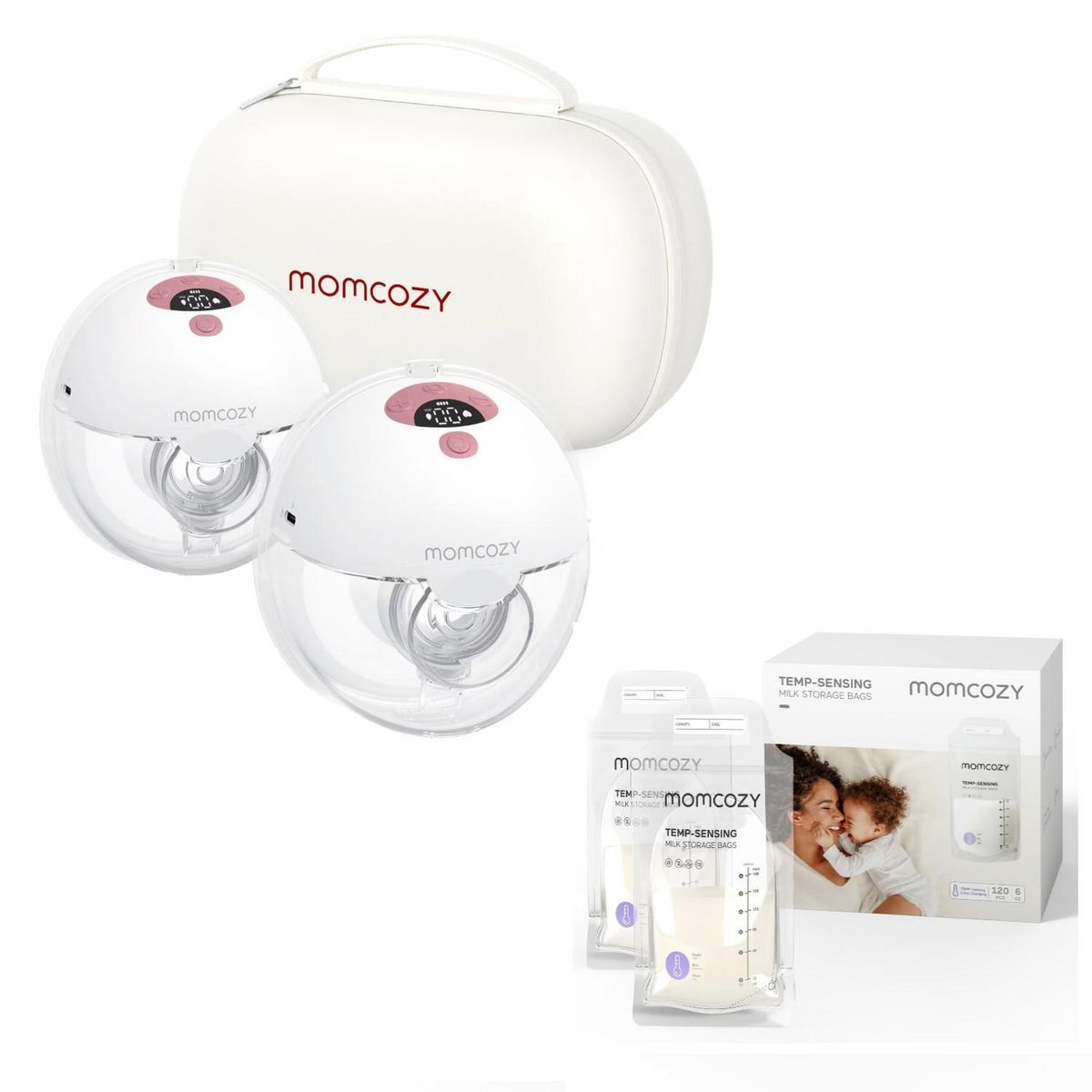 MOMCOZY - Pack Extractor Portátil M5 Doble Succión + Bolsas De Almacenamiento 120un