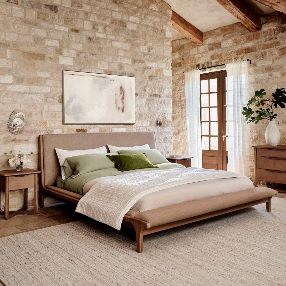 CRATE & BARREL - Cama Queen Alrik