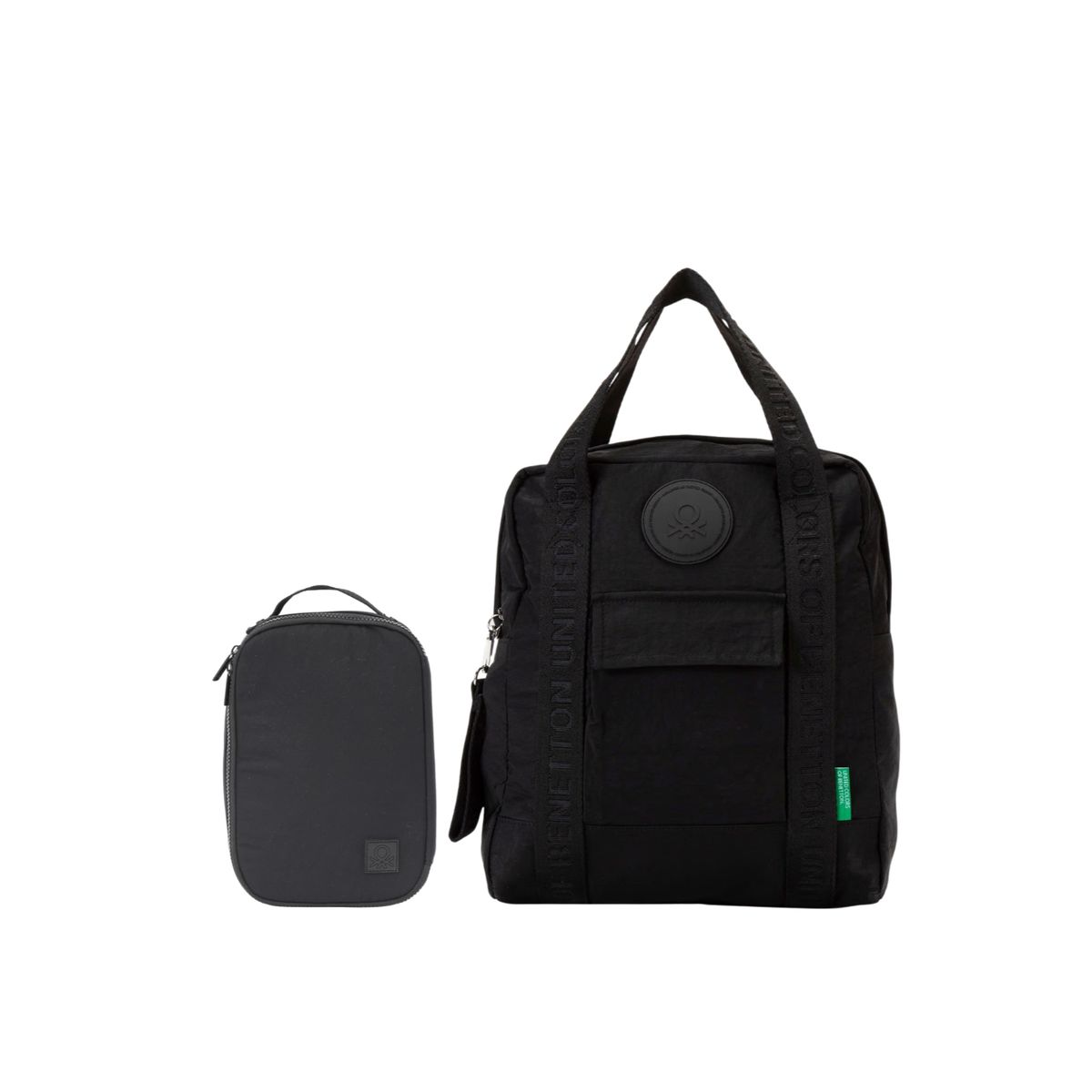  - Pack Mochila Negra + Comestiquero Benetton