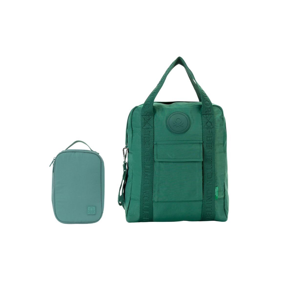  - Pack Mochila Verde + Comestiquero Benetton