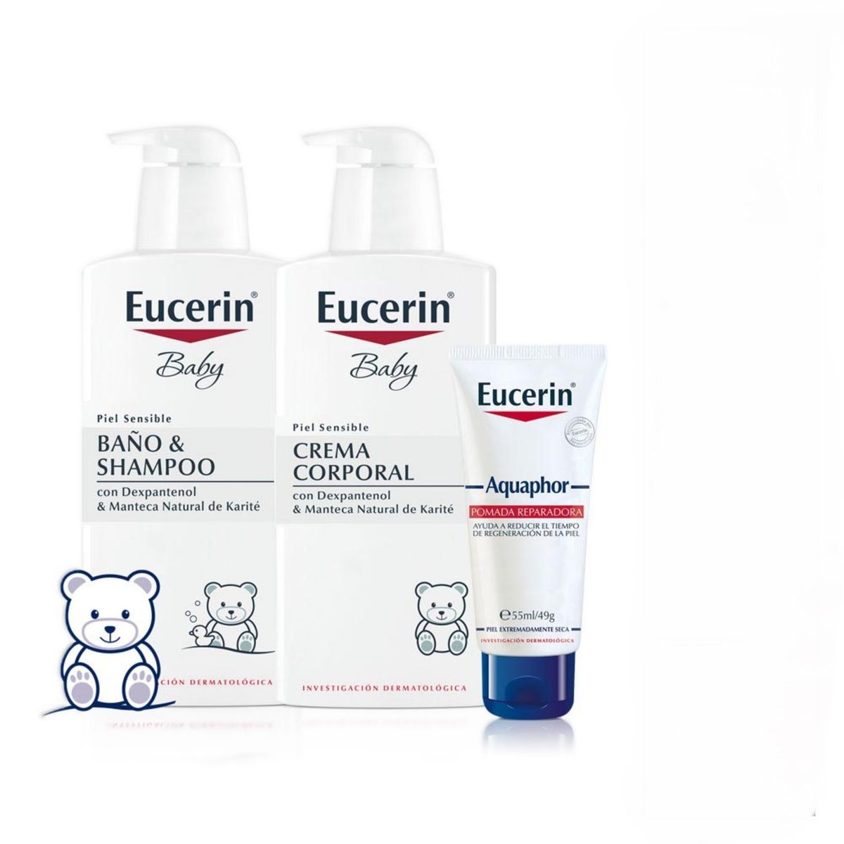 EUCERIN - Pack Rutina Eucerin Baby Shampoo + Crema Corporal + Pomada