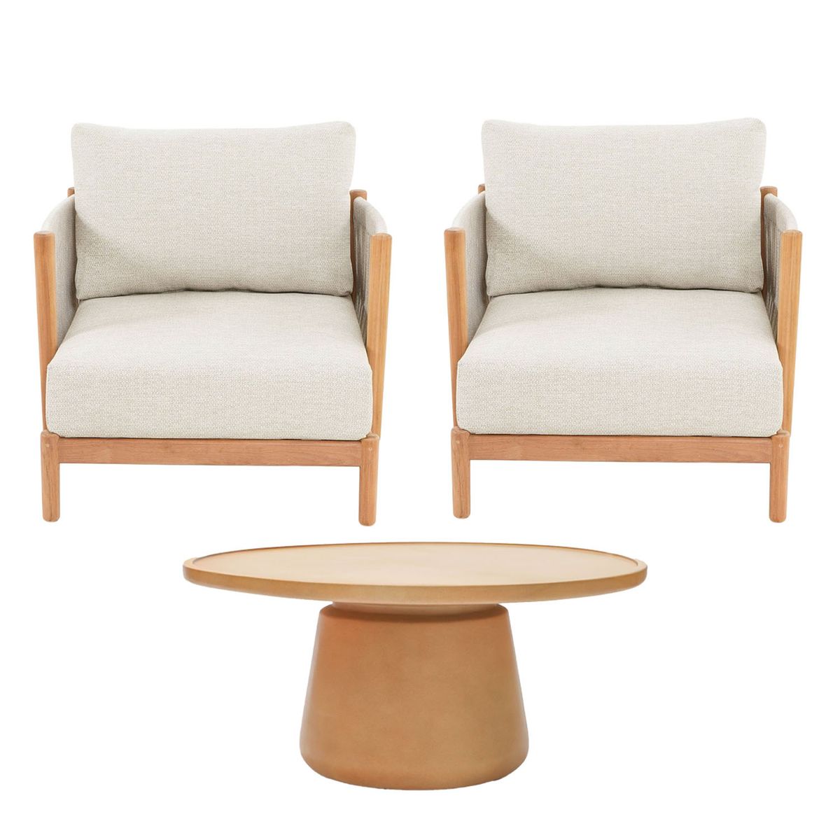 BASEMENT HOME - Juego de Sala de Terraza Atrani 1-1 + Mesa de Centro Cairo