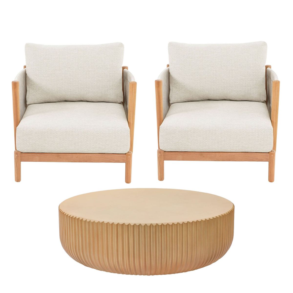 BASEMENT HOME - Juego de Sala de Terraza Atrani 1-1 + Mesa de Centro Atenea