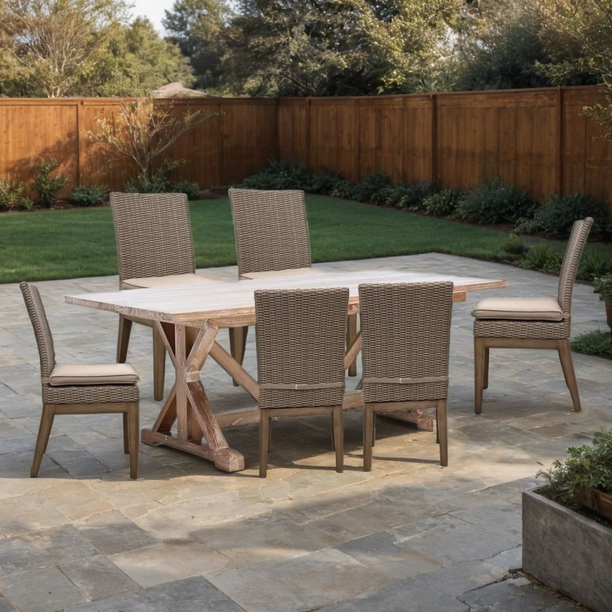 ROBERTA ALLEN - Juego de Comedor de Terraza Kubu Kawaii 6 Sillas