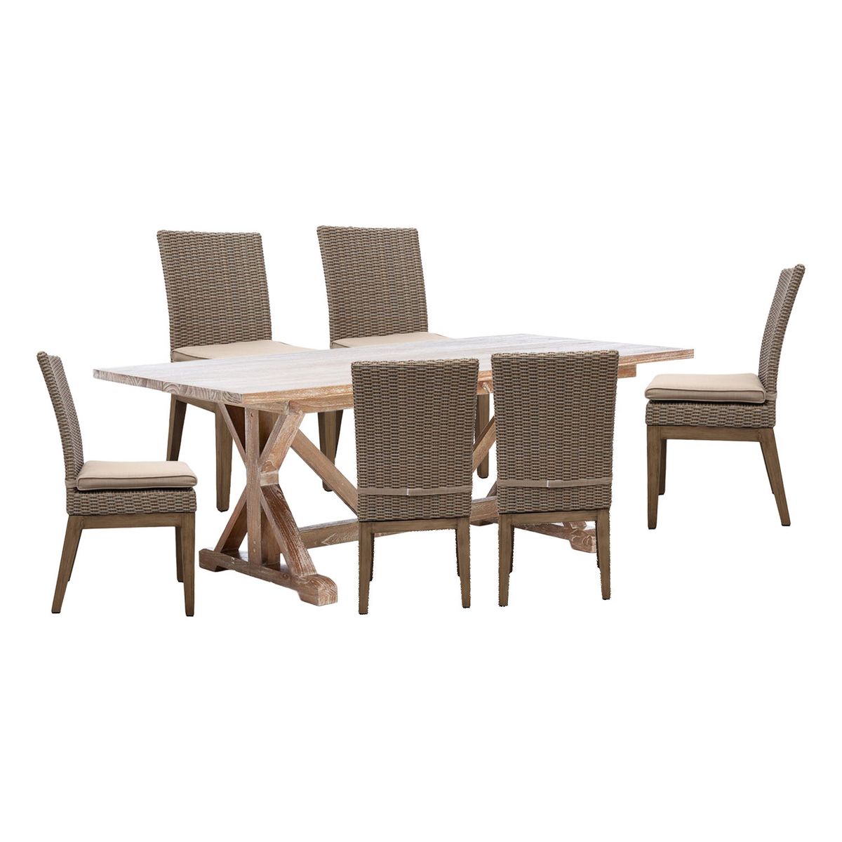 ROBERTA ALLEN - Juego de Comedor de Terraza Kubu Kawaii 6 Sillas