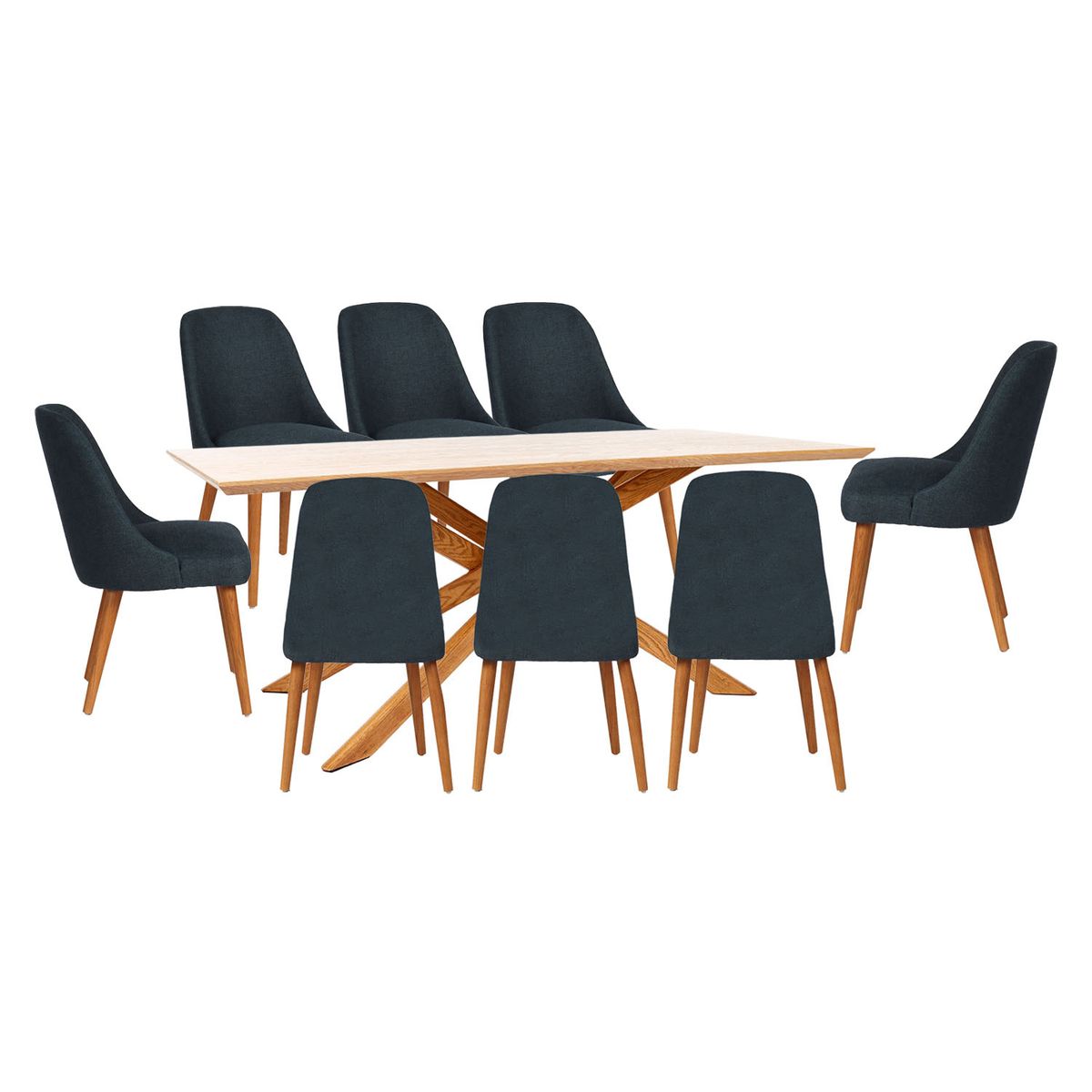 BASEMENT HOME - Juego de Comedor Gregorio Kant 8 Sillas Azul