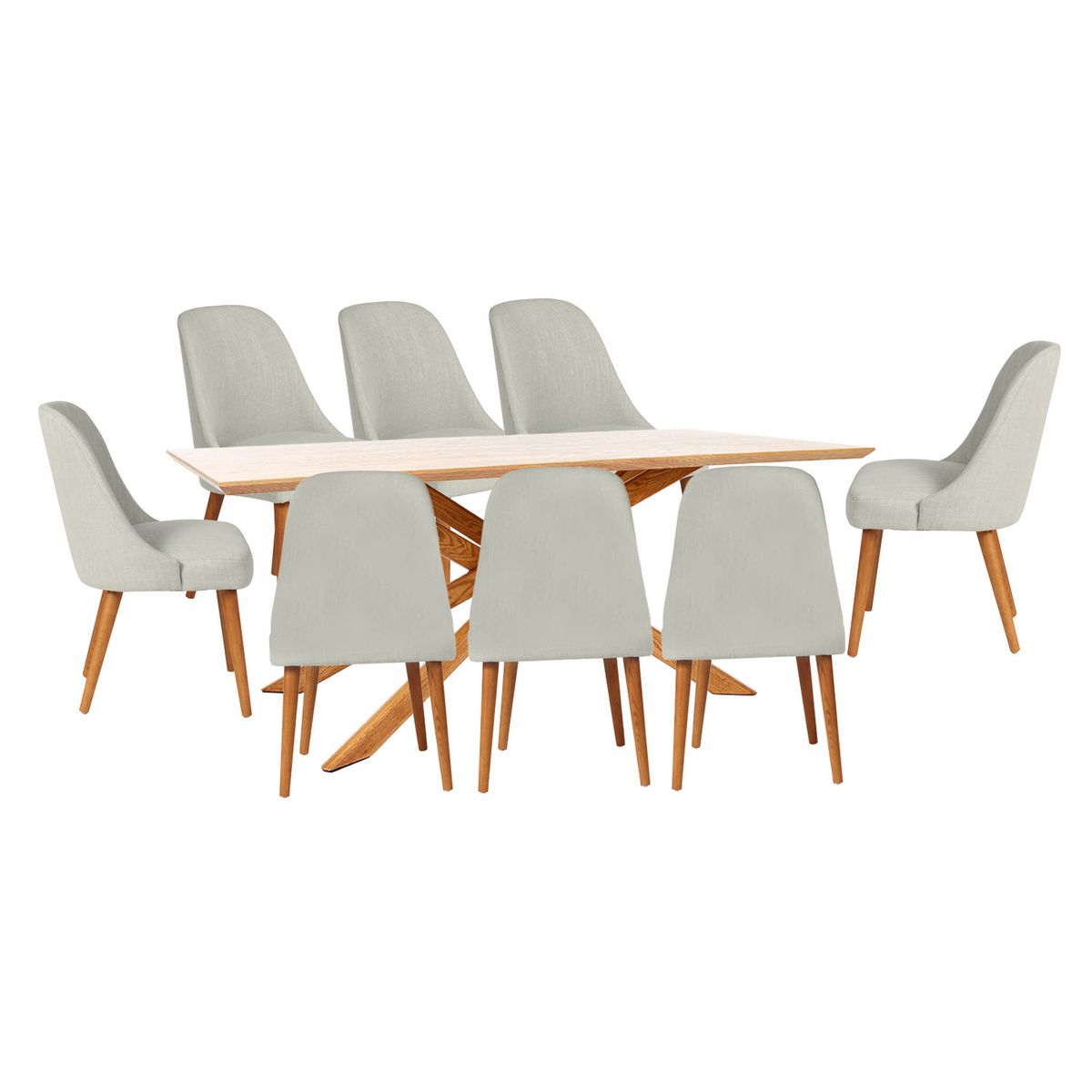 BASEMENT HOME - Juego de Comedor Gregorio Kant 8 Sillas Gris