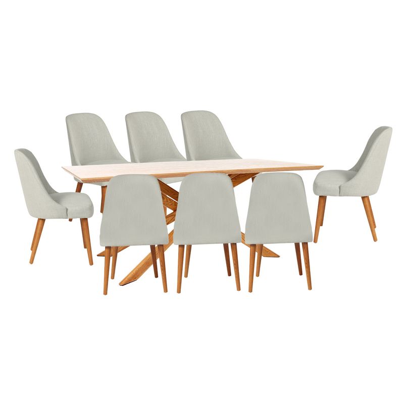 BASEMENT HOME - Juego de Comedor Gregorio Kant 8 Sillas Gris