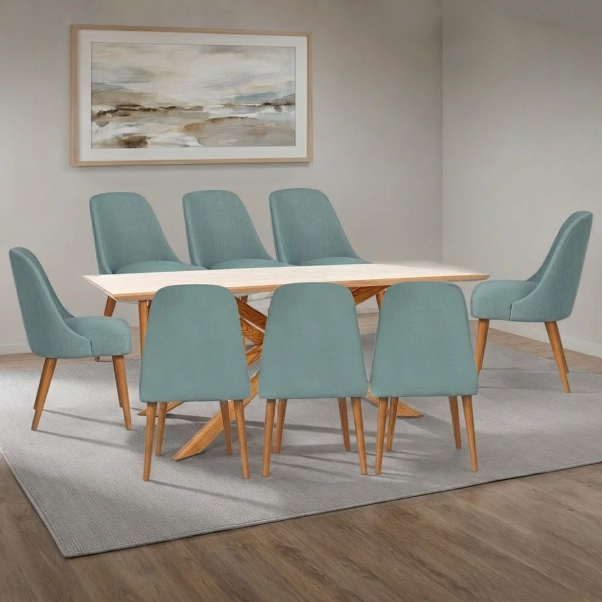 BASEMENT HOME - Juego de Comedor Gregorio Kant 8 Sillas Menta