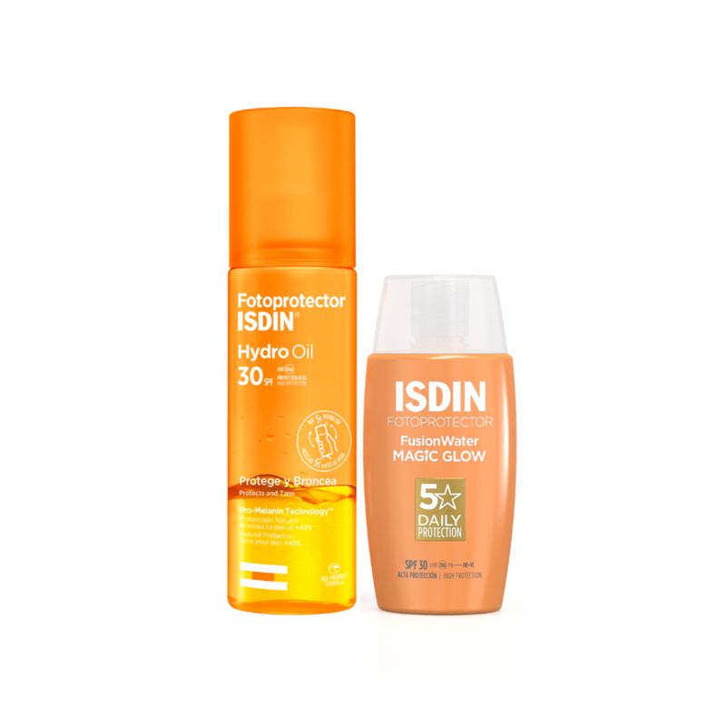 ISDIN - Fotop Isdin Hydro Oil Fps 30 200 Ml + Fp Isdin Fw Magic Glow Spf30