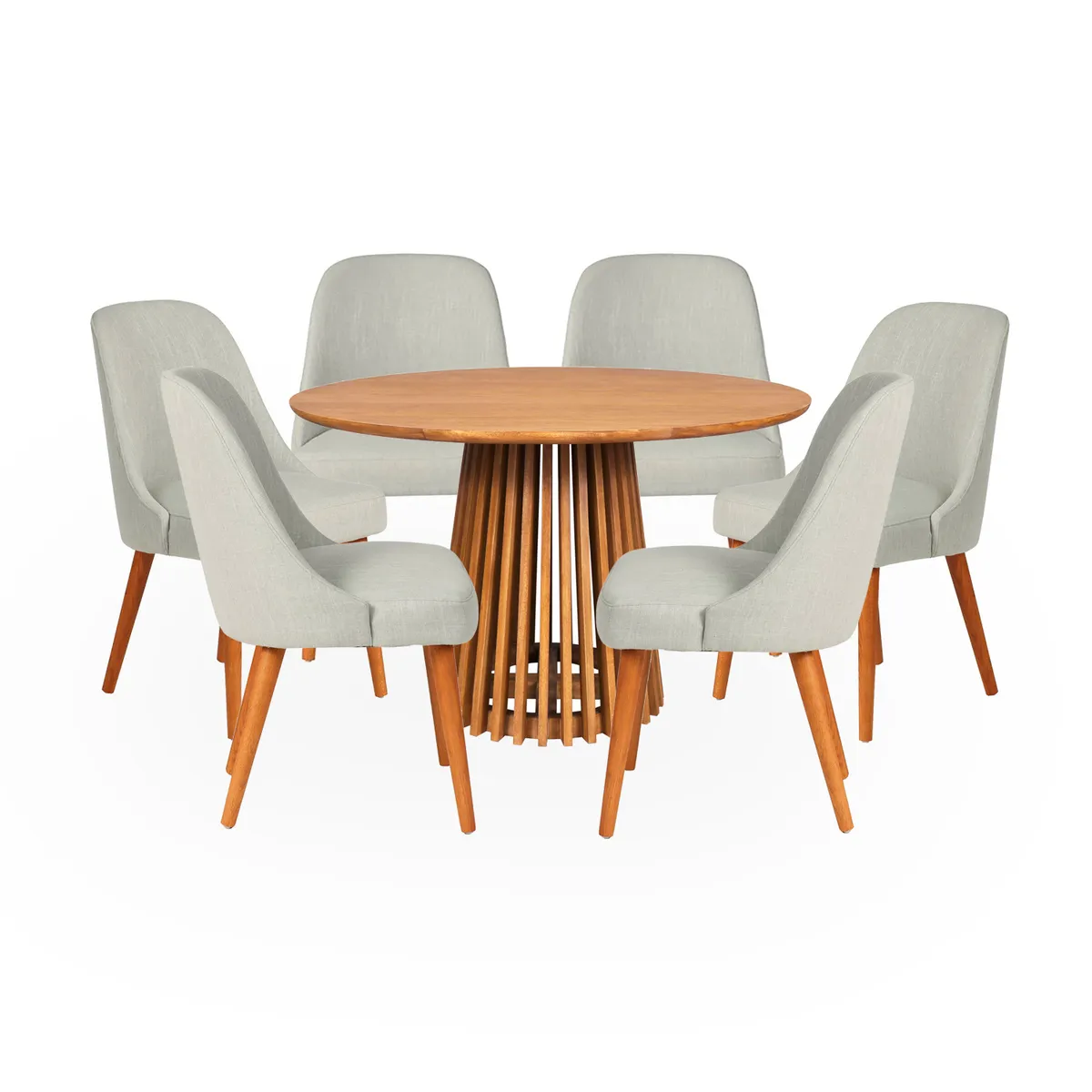 BASEMENT HOME - Juego de Comedor Adrick Kant 6 Sillas Gris