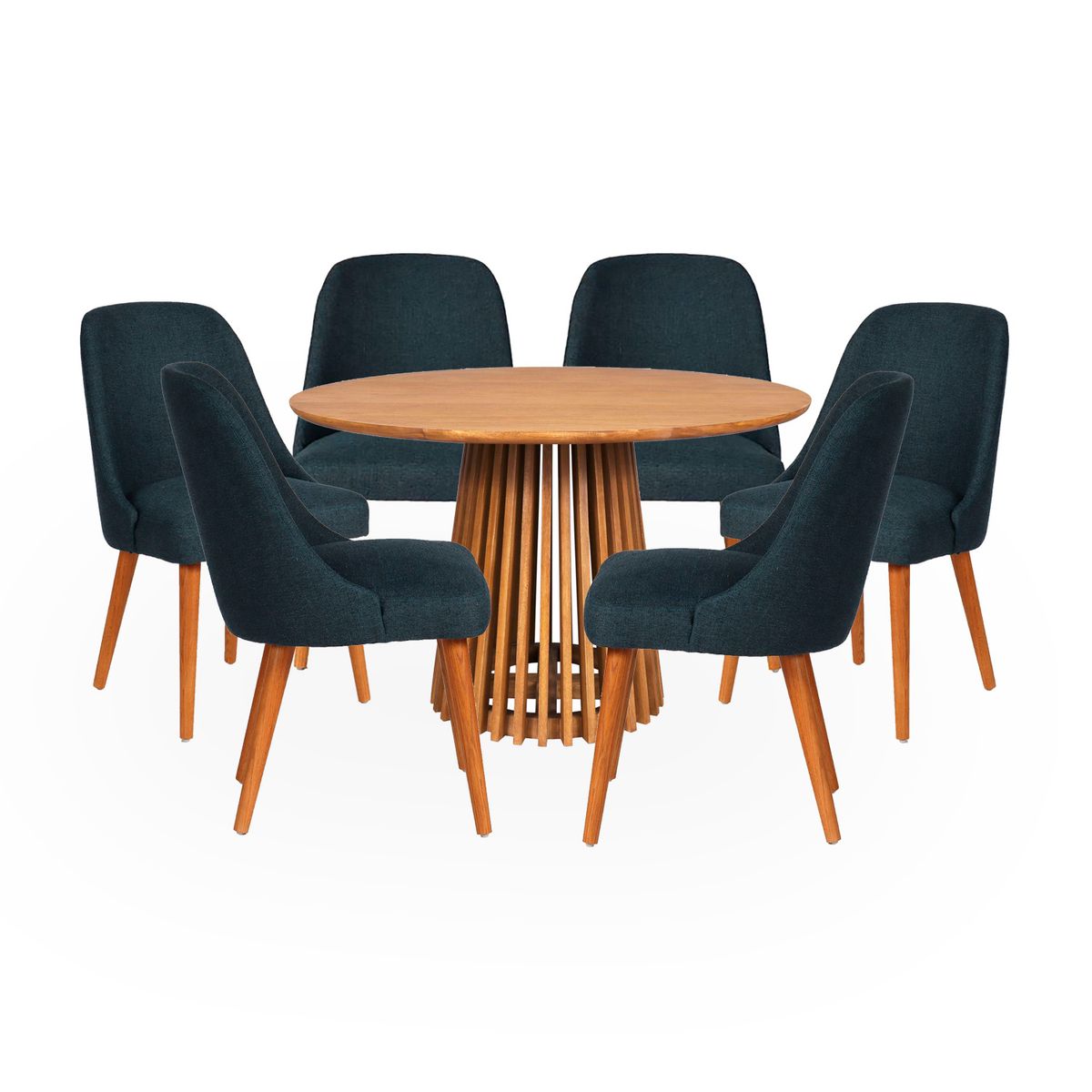 BASEMENT HOME - Juego de Comedor Adrick Kant 6 Sillas Azul