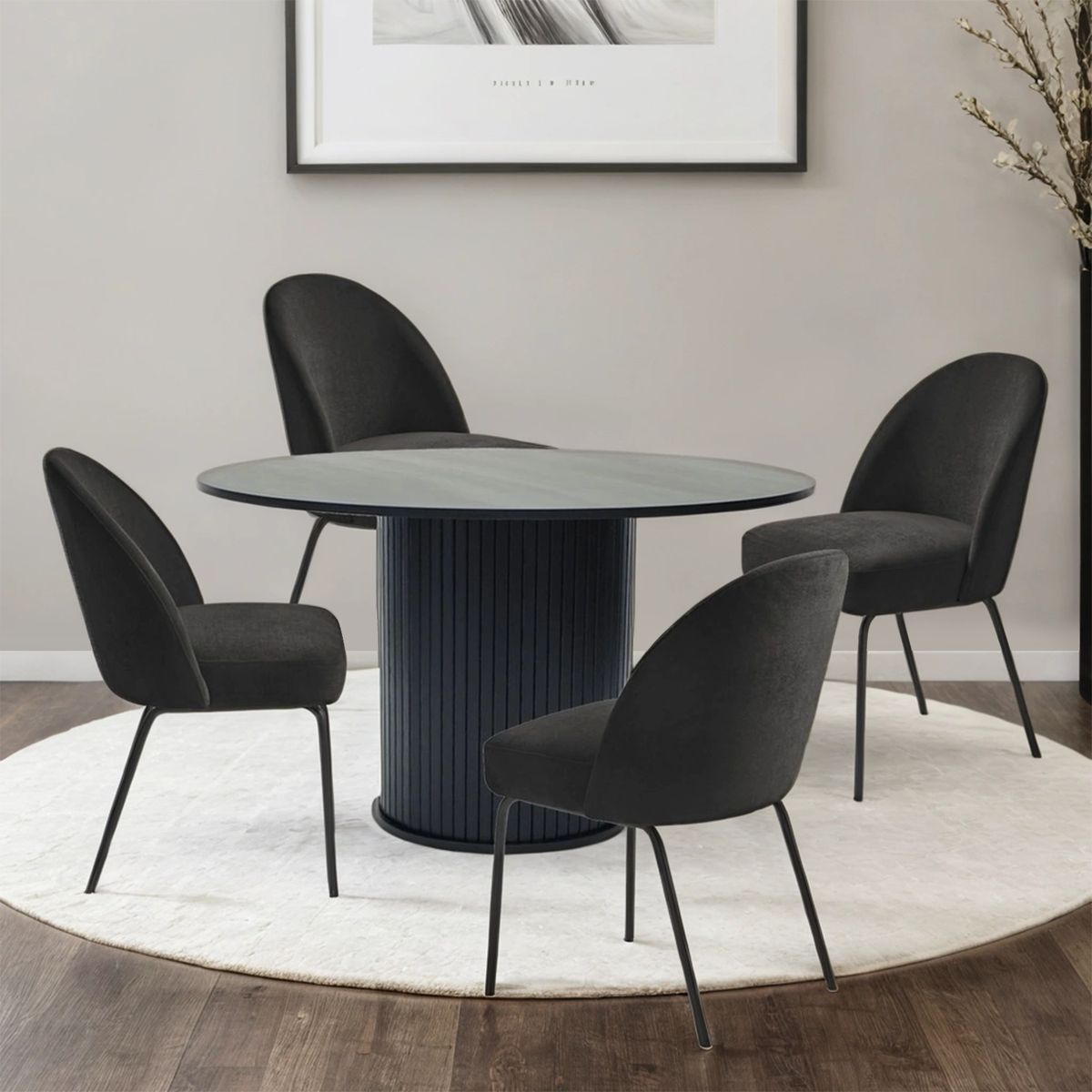 BASEMENT HOME - Juego de Comedor Nola Creston 4 Sillas Negro