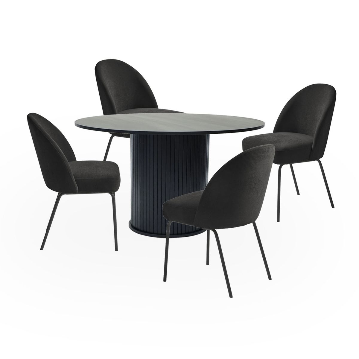 BASEMENT HOME - Juego de Comedor Nola Creston 4 Sillas Negro