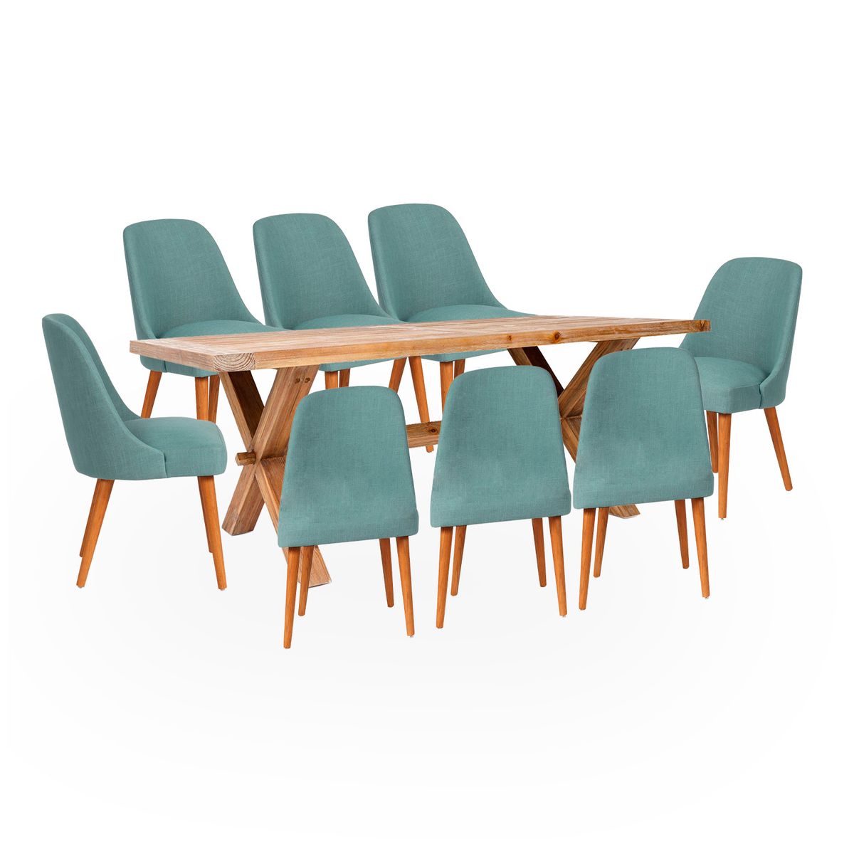 BASEMENT HOME - Juego de Comedor Carmen Kant 8 Sillas Menta