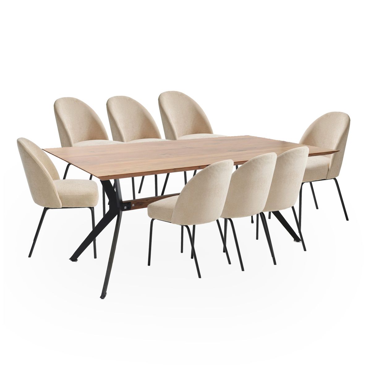 BASEMENT HOME - Juego de Comedor Carra Creston 8 Sillas Beige