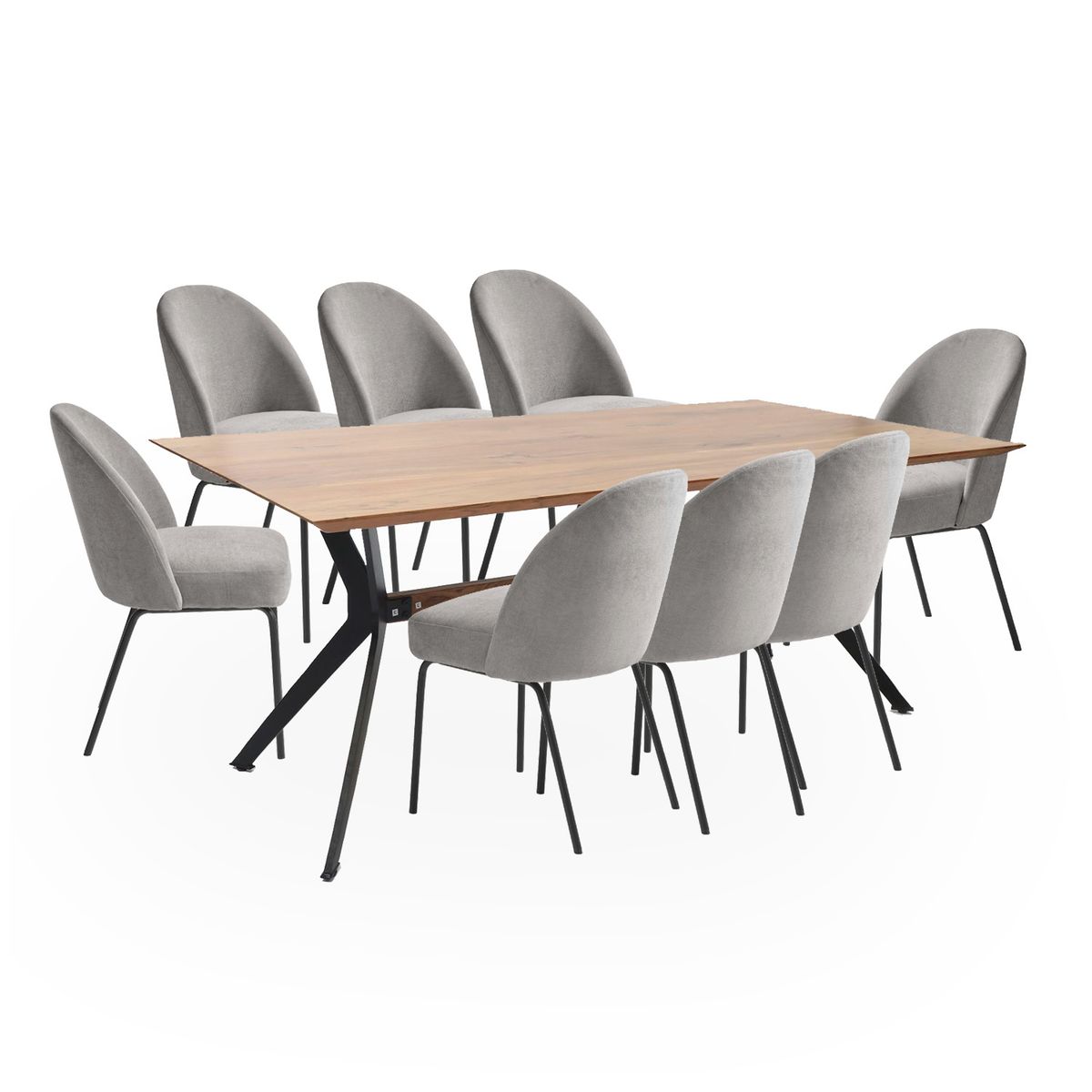 BASEMENT HOME - Juego de Comedor Carra Creston 8 Sillas Gris