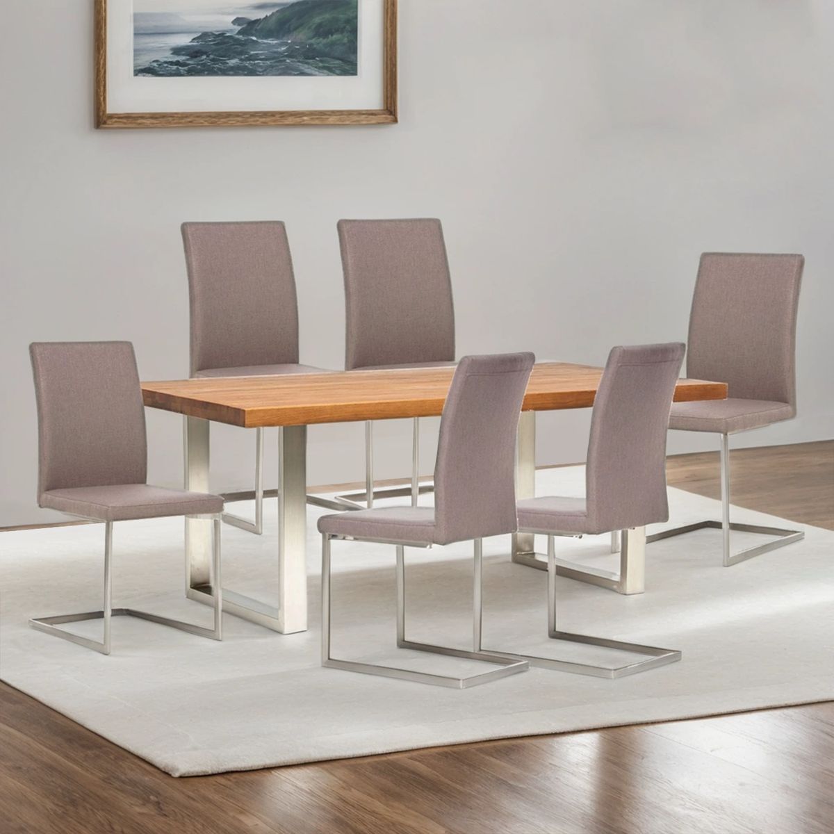 BASEMENT HOME - Juego de Comedor Lisboa Positano 6 Sillas 