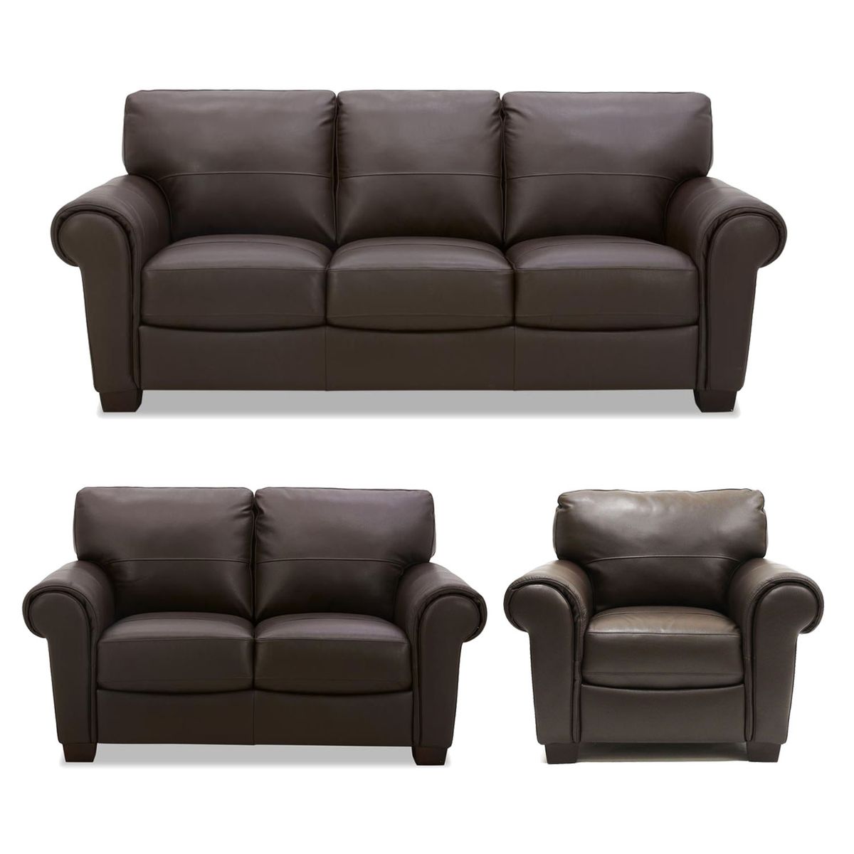 ROBERTA ALLEN - Juego de Sala Castle 3-2-1 Cuerpos Cuero Combinado