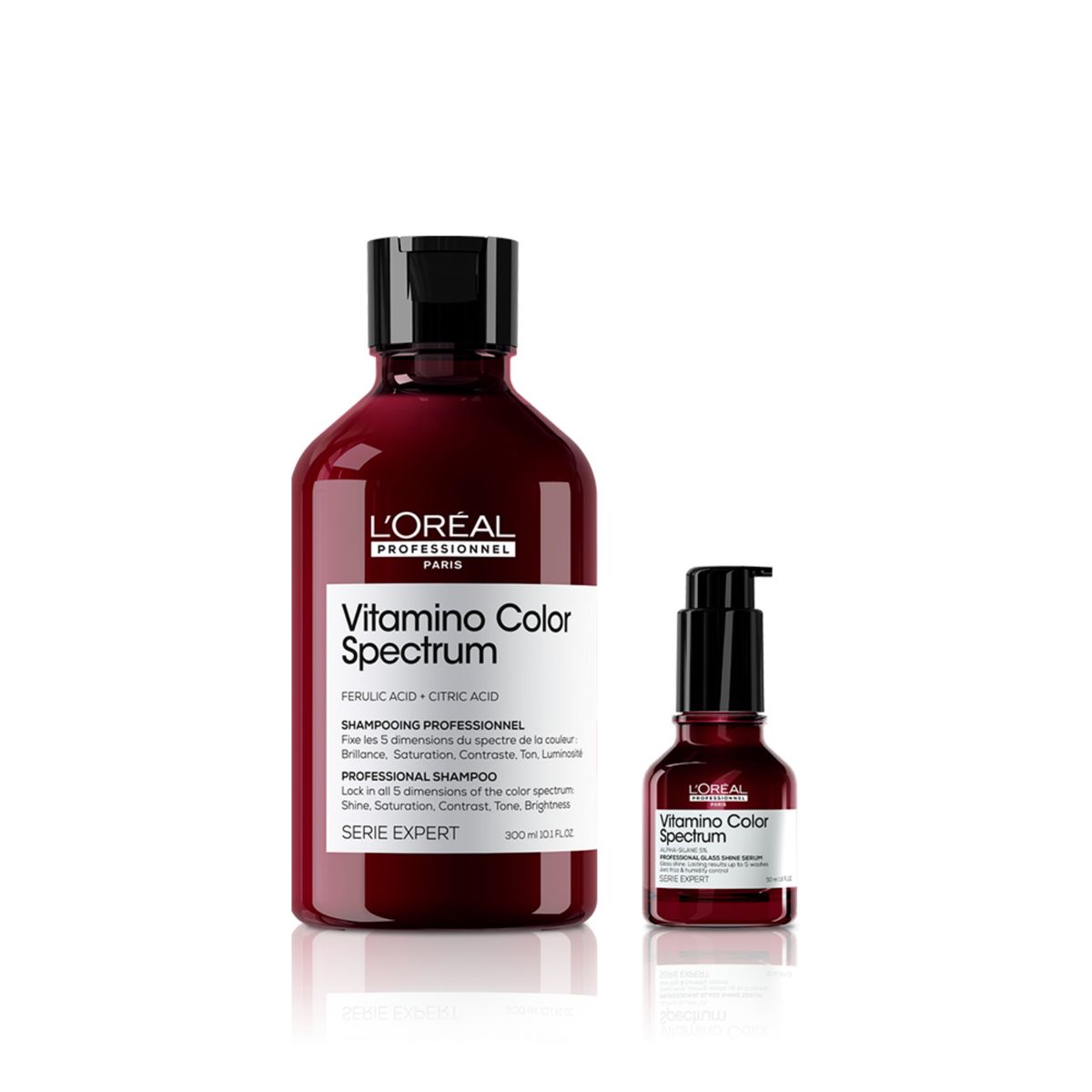 LOREAL PROFESSIONNEL - Shampoo Loreal Professionnel Vitamino Color Spectrum 300 Ml Para Cabello Con Color + Glassshine Vitamino Color Spectrum 50 Ml