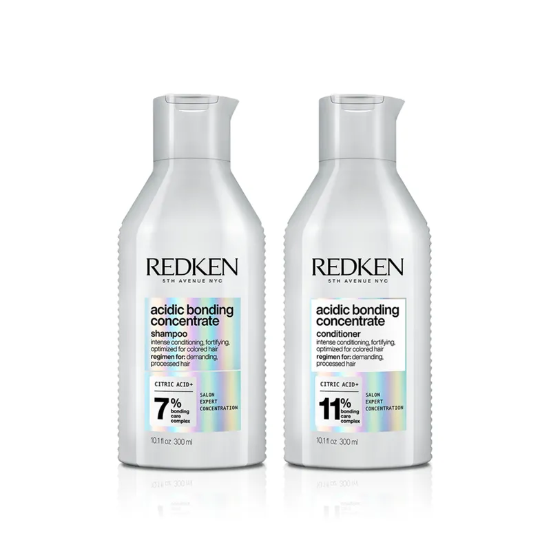 REDKEN - Shampoo Redken Acidic Bonding Concentrate 300 Ml Para Cabello Dañado + Acondicionador Acidic Bonding Concentrate 300 Ml