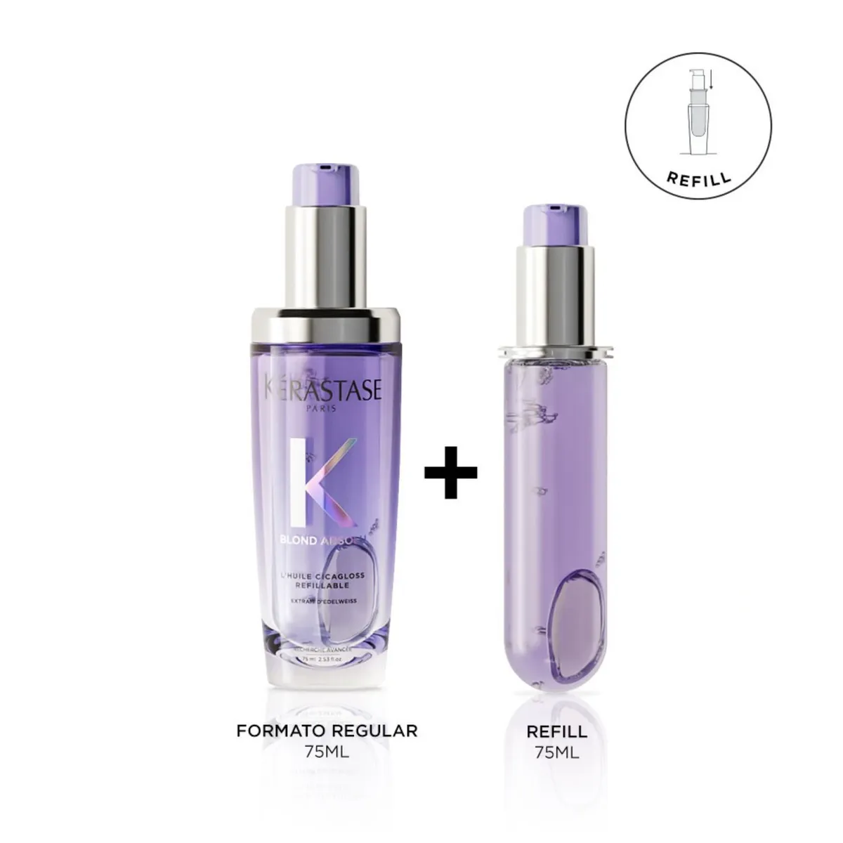 KERASTASE - Aceite Blond Luminoso Kerastase 75 Ml + Refill Para Cuidado Del Cabello Rubio