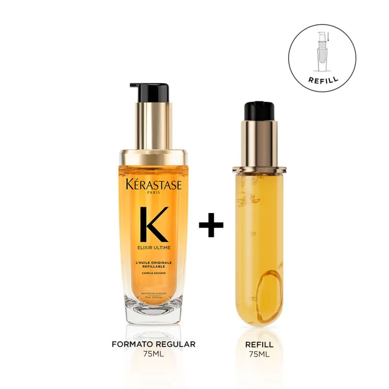KERASTASE - Aceite Brillo Total Elixir Kerastase 75 Ml + Refill Para Todo Tipo De Cabello