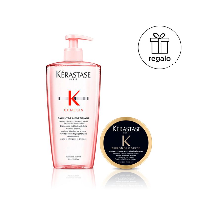 KERASTASE - Shampoo Genesis 500 ML para cabello con tendencia a la caída + Mascarilla Chronologist 75 ml