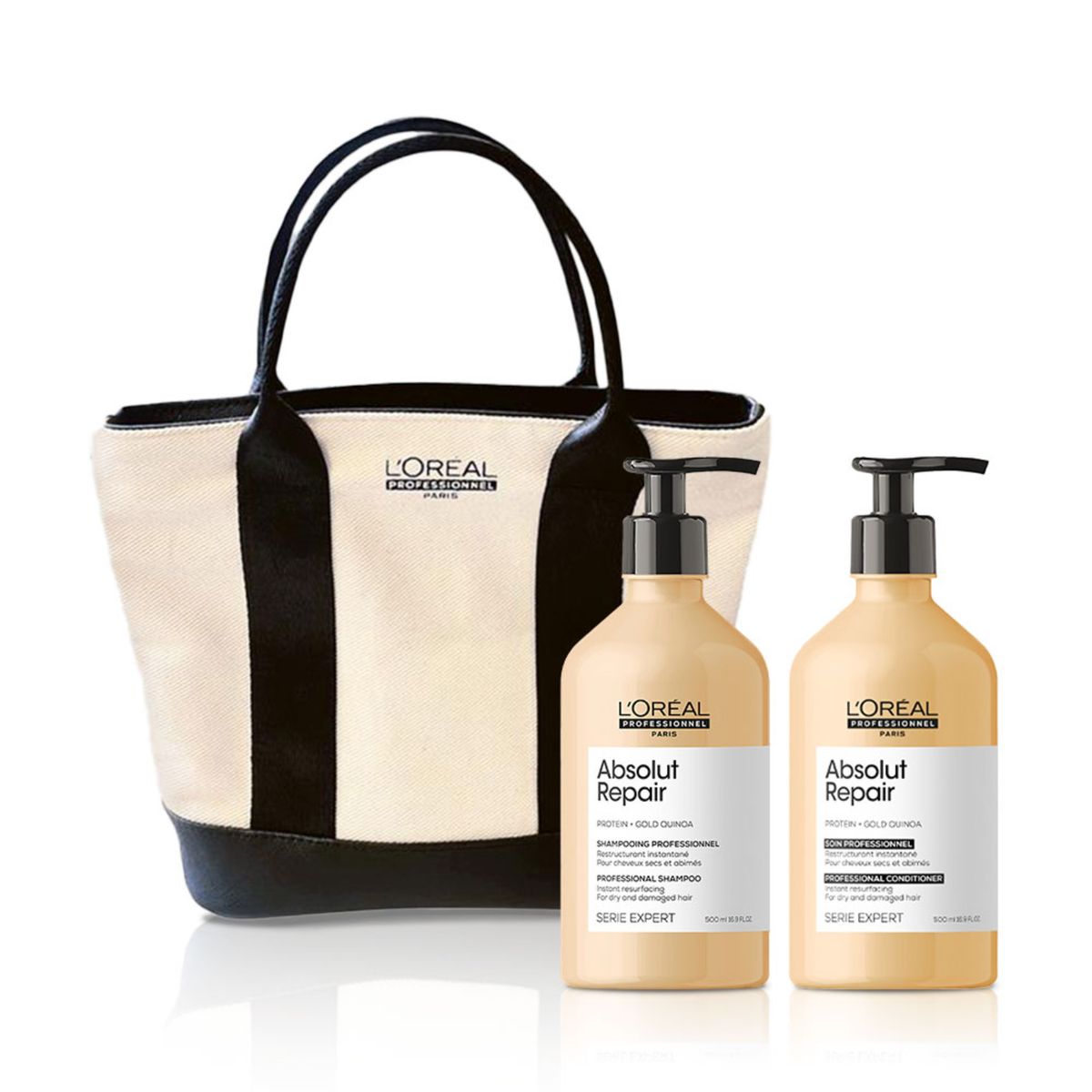 LOREAL PROFESSIONNEL - Set Loreal Professionnel Absolut Repair para cabello dañado I Shampoo 500ml + Acondicionador 500ml