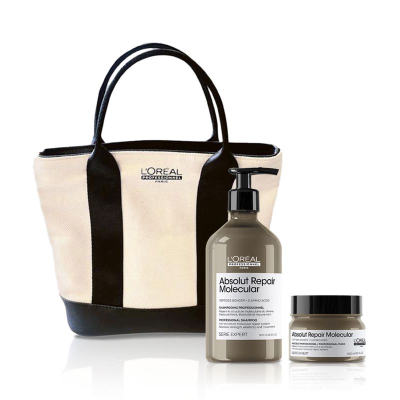 LOREAL PROFESSIONNEL - Set Loreal Professionnel Absolut Repair Molecular para cabello muy dañado I Shampoo 500ml + Mascarilla 250ml
