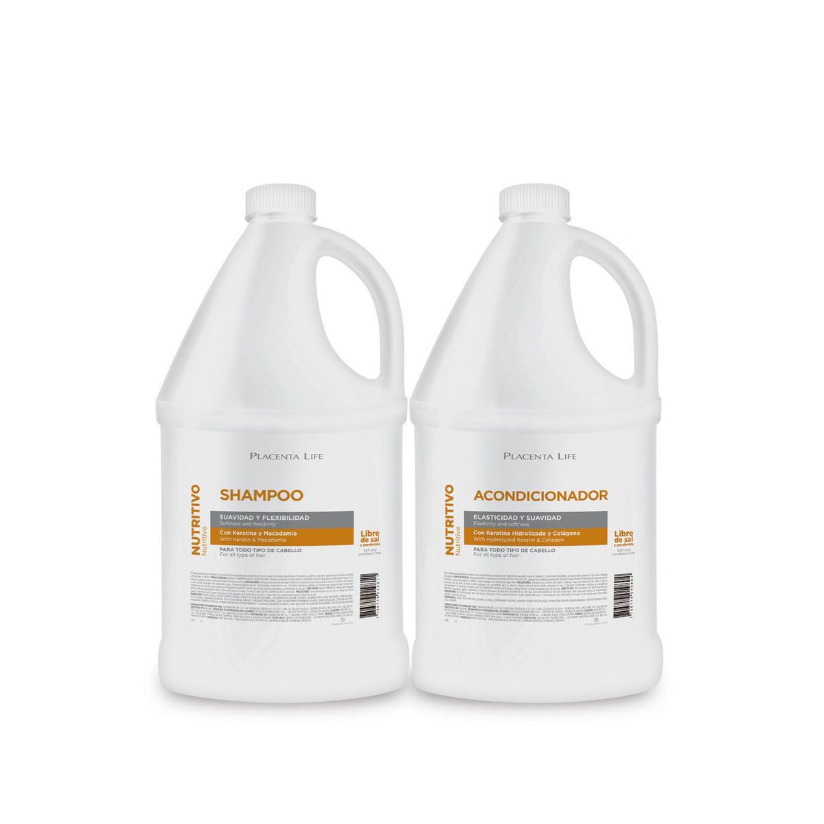 PLACENTA LIFE - Pack Galoneras Shampoo 3.7 Lt + Acondicionador 3.7 Lt Placenta Life