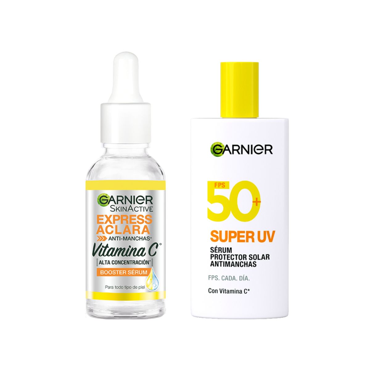 GARNIER - Pack Serum Garnier Express Aclara + Protector Solar Super Uv Fluido