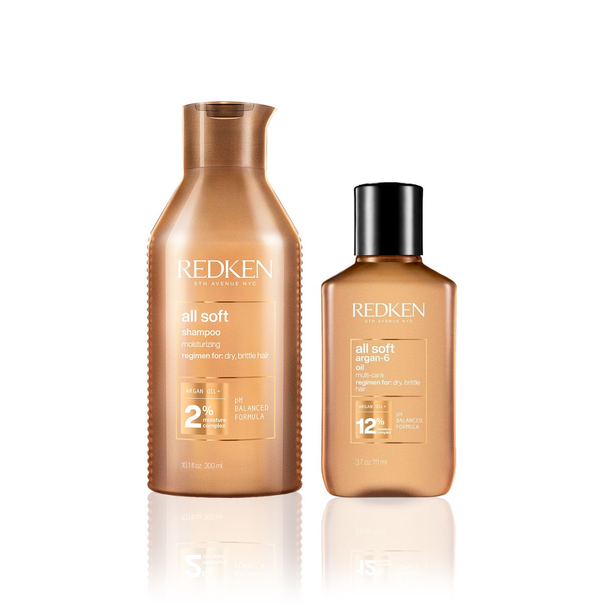 REDKEN - Set Redken All Soft Para Cabello Seco: Shampoo 300 Ml + Aceite De Argán 111 Ml