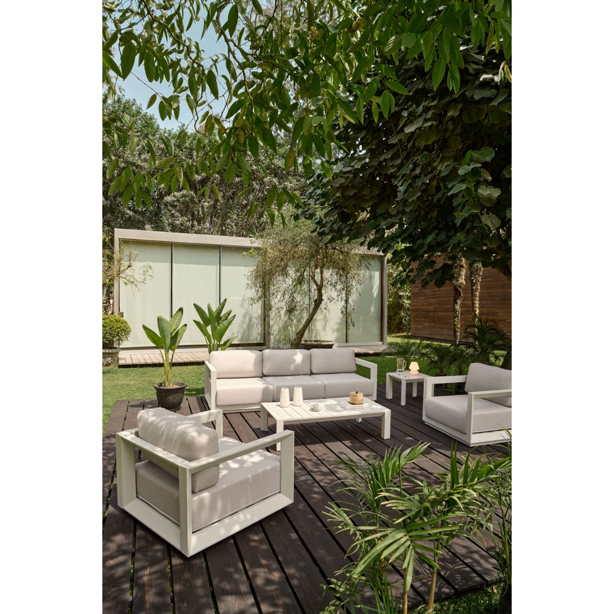 BASEMENT HOME - Juego de Sala de Terraza Oxford 3-1-1 Giratorios + MC